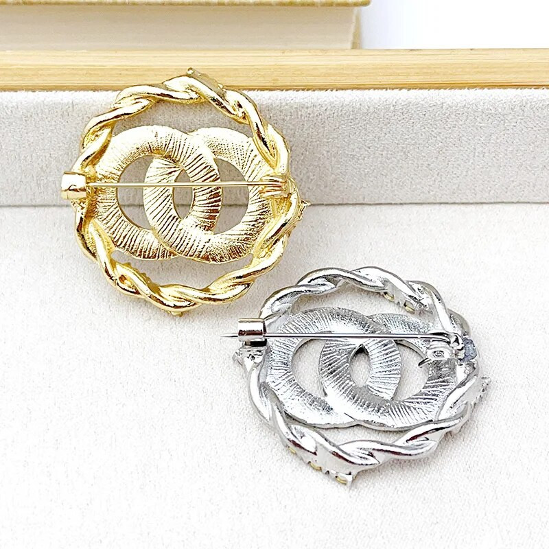 Κορεάτικο Rhinestone Διπλό Δαχτυλίδι Καρφίτσα Μεταλλική Τρεις Στρογγυλές Καρφίτσες Γυναικεία T-Shirt Ζακέτα πόρπη κοσμήματα Αξεσουάρ Χονδρική