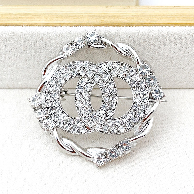 Κορεάτικο Rhinestone Διπλό Δαχτυλίδι Καρφίτσα Μεταλλική Τρεις Στρογγυλές Καρφίτσες Γυναικεία T-Shirt Ζακέτα πόρπη κοσμήματα Αξεσουάρ Χονδρική