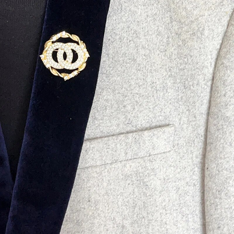 Κορεάτικο Rhinestone Διπλό Δαχτυλίδι Καρφίτσα Μεταλλική Τρεις Στρογγυλές Καρφίτσες Γυναικεία T-Shirt Ζακέτα πόρπη κοσμήματα Αξεσουάρ Χονδρική