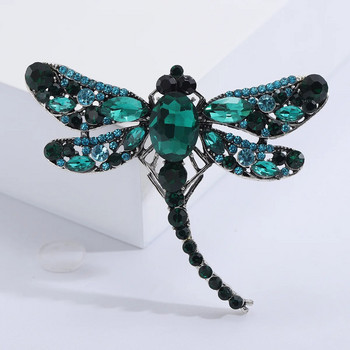 Γυναικείες Μεγάλες Κρυστάλλινες Vintage Καρφίτσες Dragonfly Gradient Ζιργκόν Καρφίτσα Εντόμων Καρφίτσα Πέτο Μόδα Φόρεμα Αξεσουάρ Χαριτωμένο κόσμημα