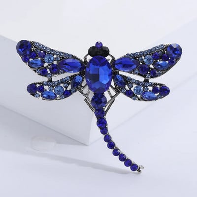 Broșe mari cu libelule vintage de cristal pentru femei, broșă cu insecte cu zirconiu, broșă pentru rever, accesorii pentru haine pentru rochie, bijuterie drăguță