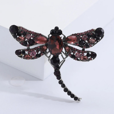 Ženski veliki kristalni vintage vilin konjic broševi gradijent cirkonski broš kukac igla modni dodaci za kaput slatki dragulj