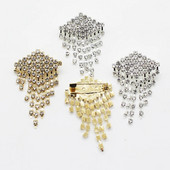 Soodushinnad Rhinestones prossid 1tk Naiste riided Ehted Dekoratsioon Kahevärviline kristallist pross DIY Käsitöö tarvikud