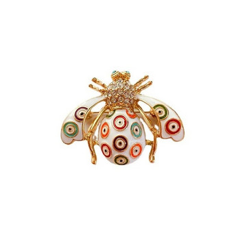 SKEDS Луксозни ретро дамски кристални сладки емайлирани пчелни брошки игли барокови перли насекоми бижута брошка за дамски значки игли за ревери
