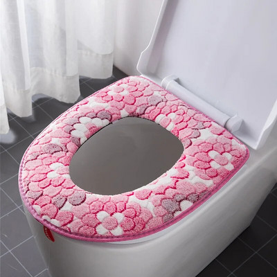 Lillesoe WC-poti kate istme kate Pealmine kate Vannitoa soojem WC-poti kauss Pehme tõmblukuga pestav WC-istme kate