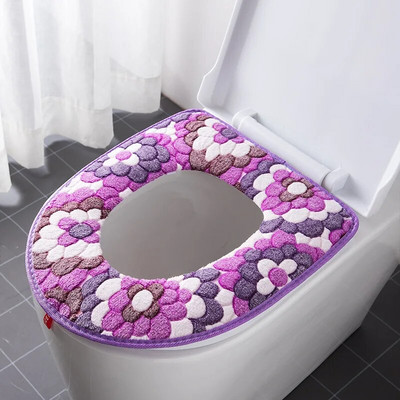 Lillesoe WC-poti kate istme kate Pealmine kate Vannitoa soojem WC-poti kauss Pehme tõmblukuga pestav WC-istme kate