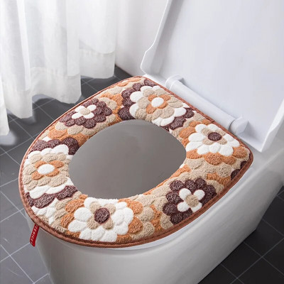 Lillesoe WC-poti kate istme kate Pealmine kate Vannitoa soojem WC-poti kauss Pehme tõmblukuga pestav WC-istme kate