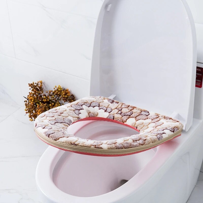 Ziedu siltais tualetes pārsegs sēdekļa vāks augšējais vāks Vannas istabas sildītājs tualetes sēdekļa bļoda mīksts rāvējslēdzējs mazgājams tualetes sēdekļa pārvalks