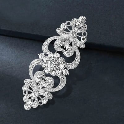 Broșă cu flori mari, cristal, broșă, rochie de mireasă, costum broșă, moda femei, petrecere, bijuterii, accesorii