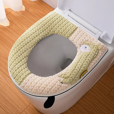 Universalus tualeto sėdynės užvalkalas Mielas Alpaca Closestool kilimėlis su minkštu užtrauktuku, šilta tualeto sėdynės pagalvė Vonios tualeto dangčio priedai