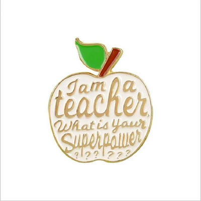 4 stiili Apple emailiga nööpnõelad Õpetaja ülivõimega märk Pross Teksavärvi kotid Multifilmid Puuviljamärgid Ehted Kingitused õpetajatele