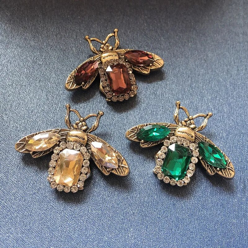 muylinda Vintage kristalna pčela broš igla za ovratnik od insekata pčele broševi za žene odjeća štipaljka za šal broš sa kamenčićima nakit poklon