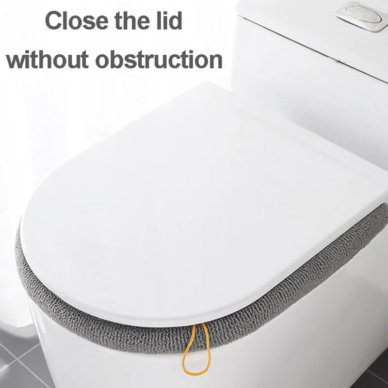 Mīksts ziemas silts tualetes sēdekļa pārvalks, biezs Closestool, adīšanas paklājiņš tualetes paliktnis, spilvens, mazgājams bidē pārklājs vannas istabas piederumi.