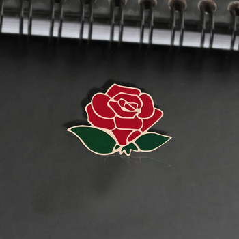 Красива значка с цветя Червена черна роза Емайлирани щифтове Метални модни брошки Подарък за Свети Валентин за приятелка Раница Ревер Шапка Бижута
