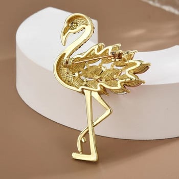 Πολυτελείς Μοντέρνες Πλήρεις καρφίτσες Flamingo Bird Rhinestone για γυναίκες Άνδρας γούρι υψηλής ποιότητας Πολύχρωμες μεταλλικές καρφίτσες καρφίτσες ζώων Κοσμήματα