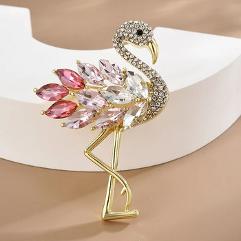 Πολυτελείς Μοντέρνες Πλήρεις καρφίτσες Flamingo Bird Rhinestone για γυναίκες Άνδρας γούρι υψηλής ποιότητας Πολύχρωμες μεταλλικές καρφίτσες καρφίτσες ζώων Κοσμήματα