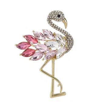 Πολυτελείς Μοντέρνες Πλήρεις καρφίτσες Flamingo Bird Rhinestone για γυναίκες Άνδρας γούρι υψηλής ποιότητας Πολύχρωμες μεταλλικές καρφίτσες καρφίτσες ζώων Κοσμήματα