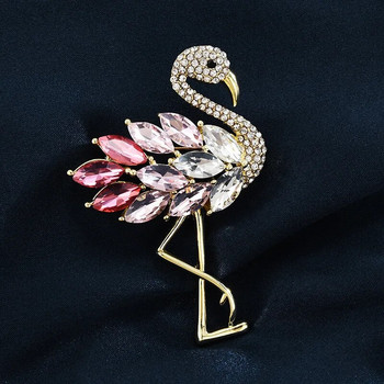 Πολυτελείς Μοντέρνες Πλήρεις καρφίτσες Flamingo Bird Rhinestone για γυναίκες Άνδρας γούρι υψηλής ποιότητας Πολύχρωμες μεταλλικές καρφίτσες καρφίτσες ζώων Κοσμήματα
