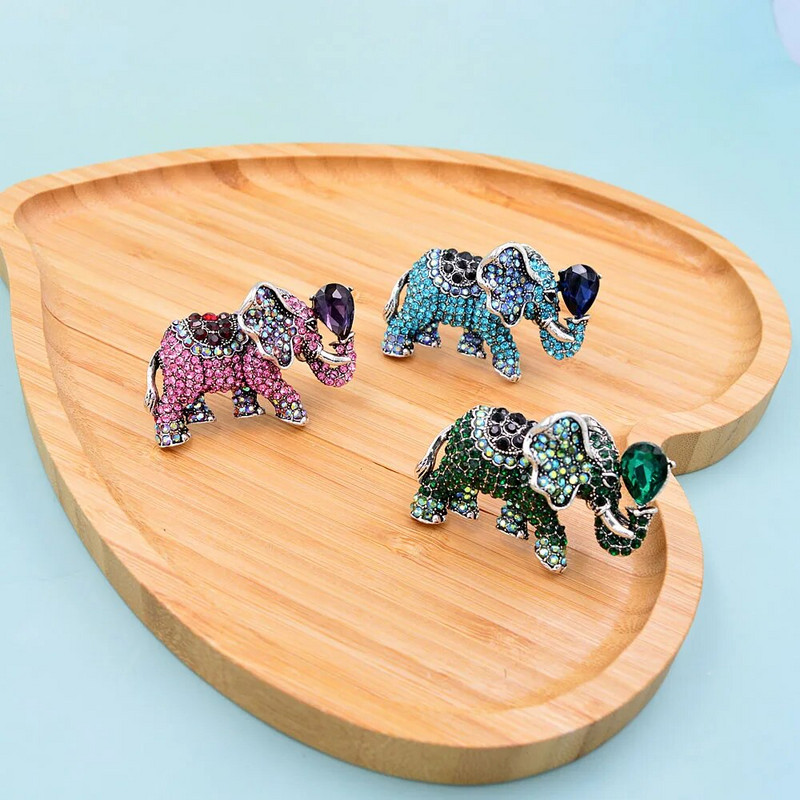 CINDY XIANG Rhinestonest elevandiprossid naistele Vintage Animal Pin 6 värvi Saadaval uus disain, kvaliteetne 2021