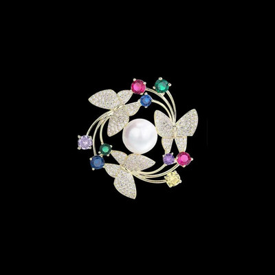 Temperament liblika pärg pross mood ehe ülikond pin kalliskivi inkrusteeritud helde pross