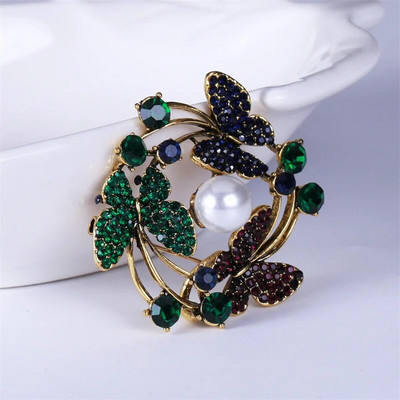 Temperament liblika pärg pross mood ehe ülikond pin kalliskivi inkrusteeritud helde pross