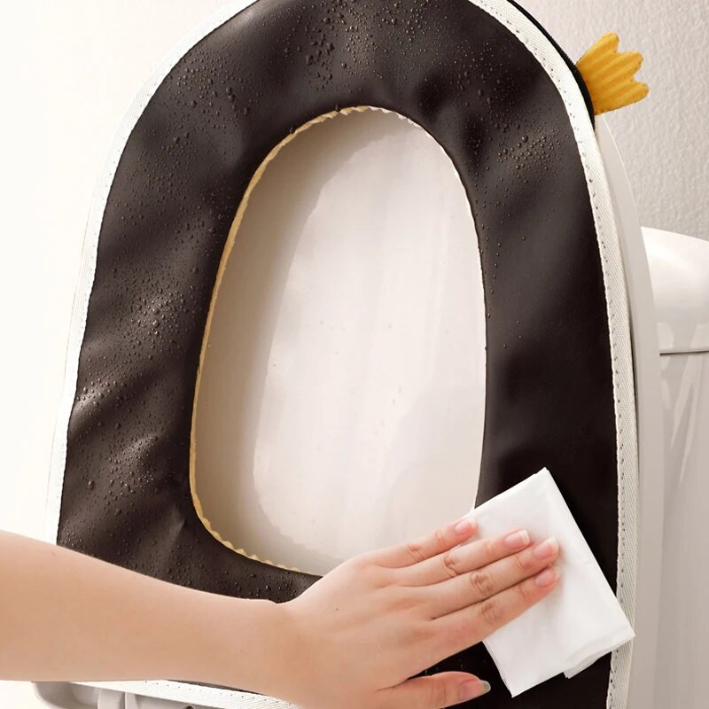 Topla flanelska podloga za WC sjedalo Zimska deblja kupaonska podloga za WC školjku Jastuk s ručkom Closestool Mat Kupaonski pribor