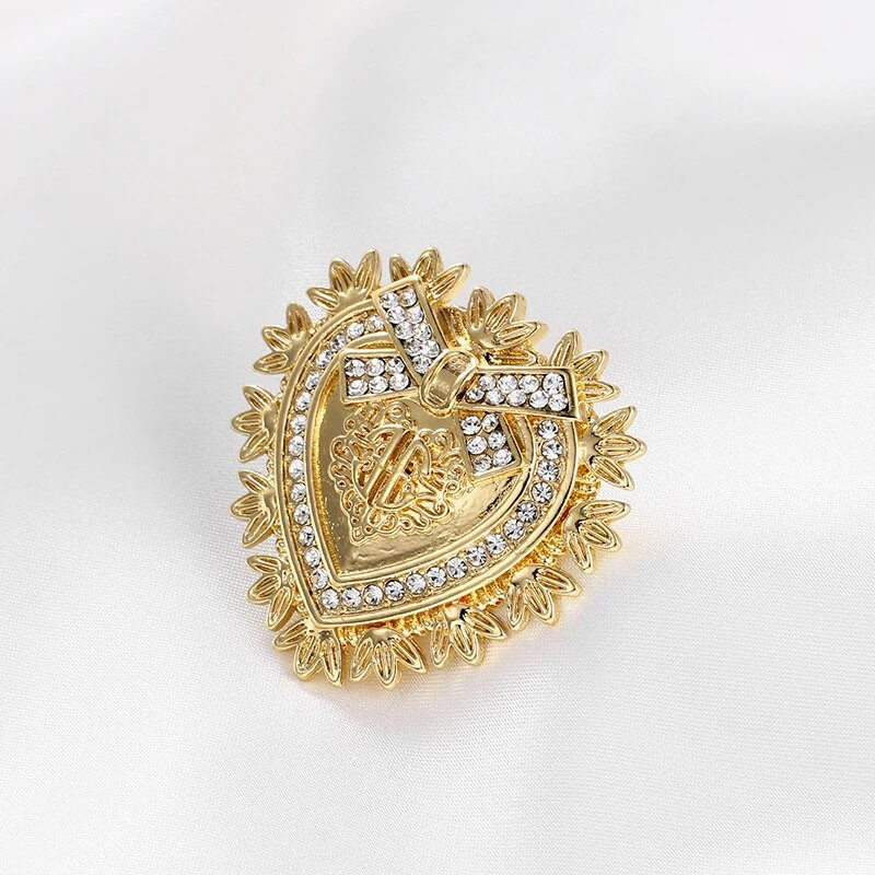 WEIMANJINGDIAN uus saabumine kullatud südamekujuline rahu lint prossnõelad mood ehted