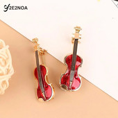 1vnt Mados Elegantiškos raudonos smuiko smeigtukai Sagės Lady Crystal Kalnų krištolas Muzikos instrumentai Sagės Smeigtukai Papuošalai Priedai