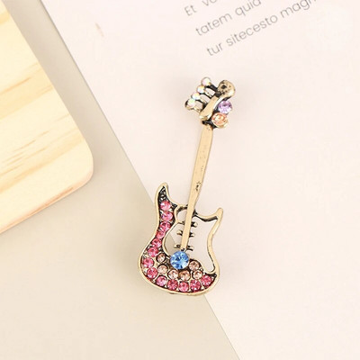 1vnt Mados Elegantiškos raudonos smuiko smeigtukai Sagės Lady Crystal Kalnų krištolas Muzikos instrumentai Sagės Smeigtukai Papuošalai Priedai