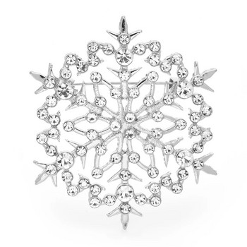 Wuli&baby Beauty Snowflake Брошки за жени Унисекс 2-цветни Коледа Нова Година Зима Цвете Парти Брошка Игли Подаръци