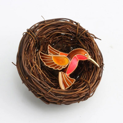 Starinski nakit Broševi za žene Šarene emajlirane igle Metalne ptice Slatki broš Ptica Kolibri Značka Dodaci visoke kvalitete