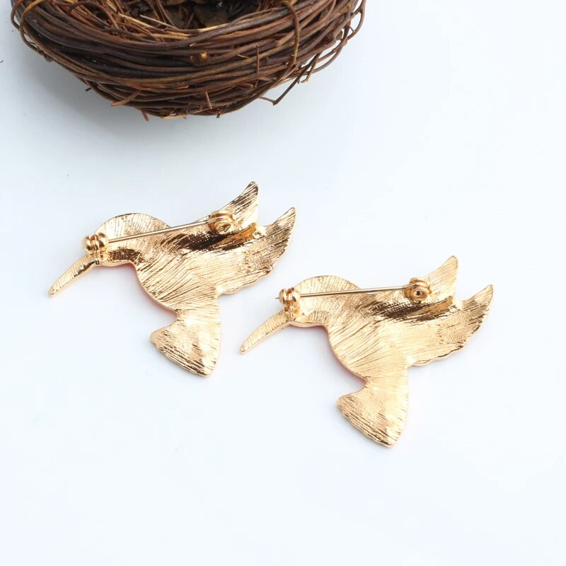 Starinski nakit Broševi za žene Šarene emajlirane igle Metalne ptice Slatki broš Ptica Kolibri Značka Dodaci visoke kvalitete