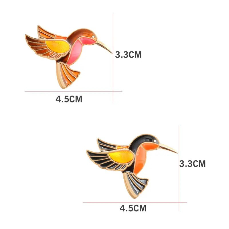 Starinski nakit Broševi za žene Šarene emajlirane igle Metalne ptice Slatki broš Ptica Kolibri Značka Dodaci visoke kvalitete