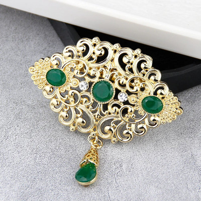 Päikesespicems Mood Maroko Naised Pross Araabia Lill Abaya Caftan Pross Hijab Pins Kuldvärvi Alžeeria Pruudi Pulmaehted