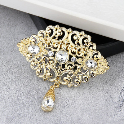 Päikesespicems Mood Maroko Naised Pross Araabia Lill Abaya Caftan Pross Hijab Pins Kuldvärvi Alžeeria Pruudi Pulmaehted