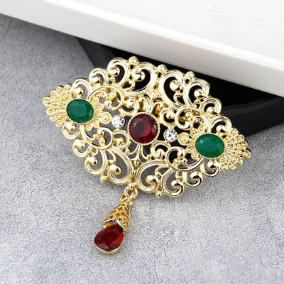 Päikesespicems Mood Maroko Naised Pross Araabia Lill Abaya Caftan Pross Hijab Pins Kuldvärvi Alžeeria Pruudi Pulmaehted