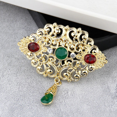 Päikesespicems Mood Maroko Naised Pross Araabia Lill Abaya Caftan Pross Hijab Pins Kuldvärvi Alžeeria Pruudi Pulmaehted