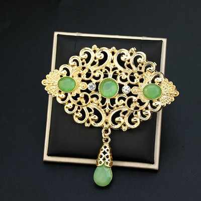 Päikesespicems Mood Maroko Naised Pross Araabia Lill Abaya Caftan Pross Hijab Pins Kuldvärvi Alžeeria Pruudi Pulmaehted