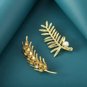 Retro elegantni kristalni broševi od pšeničnog klasja za žene Broševi za vjenčanja cvjetni broševi Igle za ovratnik Modni ženski nakit s kopčom za šal