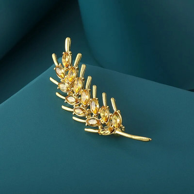 Retro elegantni kristalni broševi od pšeničnog klasja za žene Broševi za vjenčanja cvjetni broševi Igle za ovratnik Modni ženski nakit s kopčom za šal