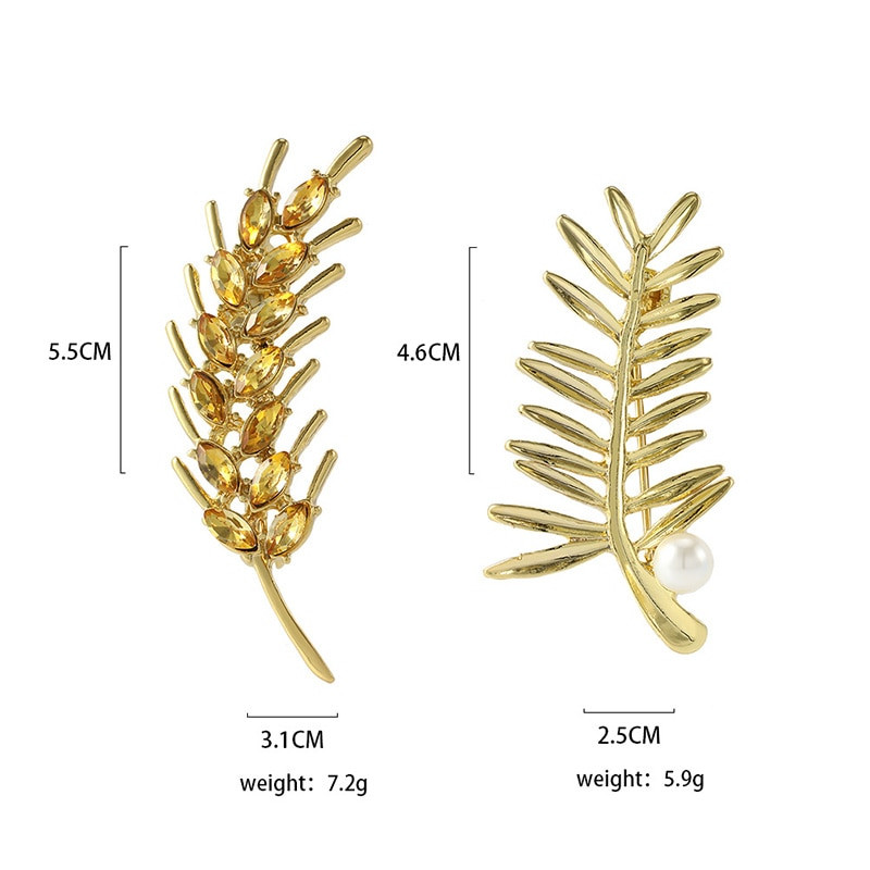 Retro elegantni kristalni broševi od pšeničnog klasja za žene Broševi za vjenčanja cvjetni broševi Igle za ovratnik Modni ženski nakit s kopčom za šal