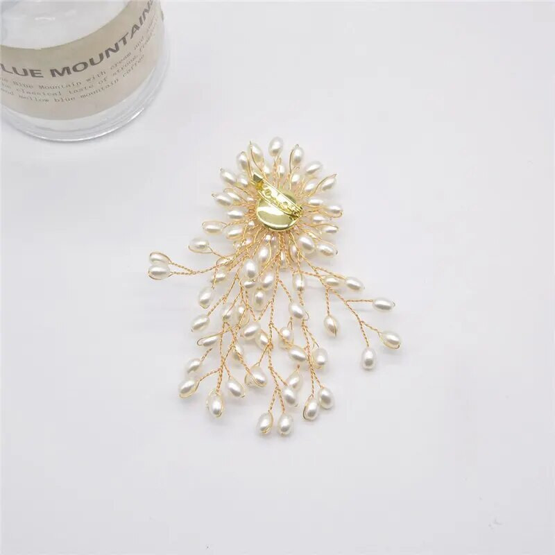 Perdėta elegantiška perlų gėlių sagė, ženklelis moterims, mergaitėms, madingi drabužiai, papuošalai, papuošalai, dovanos