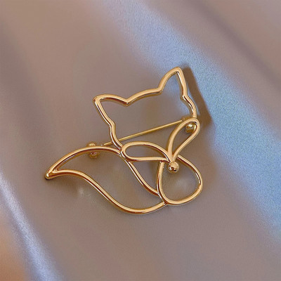 1PC modni metalni šuplji broš od lisice igla traper značka korsaž za žene torba sa životinjama ukrasne igle zlatne boje nakit darovi