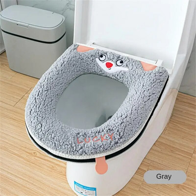 Isoleerige paksenenud tualettmatt, mida ei ole lihtne murda käepidemega WC-poti iste hingav pehme tõmblukuga WC-poti istme plüüskate