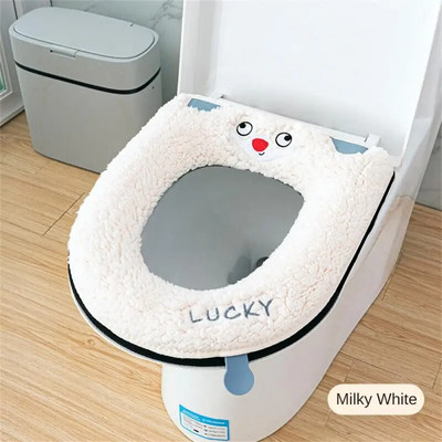 Isoleerige paksenenud tualettmatt, mida ei ole lihtne murda käepidemega WC-poti iste hingav pehme tõmblukuga WC-poti istme plüüskate