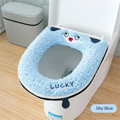 Isoleerige paksenenud tualettmatt, mida ei ole lihtne murda käepidemega WC-poti iste hingav pehme tõmblukuga WC-poti istme plüüskate