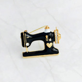 Vintažinė juoda siuvimo mašina sagė Moteriški segtukai Sagės Emalio smeigtukai Džinsinė striukė Smeigtukas Ženkliukas Dovanų Papuošalai