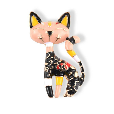 Hanreshe κινούμενα σχέδια κινέζικης αιολικής γάτας καρφίτσα καρφίτσα σμάλτο λουλούδια πολύχρωμη τέχνη αφηρημένη καρφίτσες ζώων Πέτο σακίδιο κοσμήματα