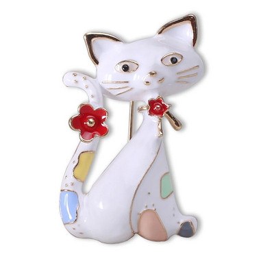 Hanreshe κινούμενα σχέδια κινέζικης αιολικής γάτας καρφίτσα καρφίτσα σμάλτο λουλούδια πολύχρωμη τέχνη αφηρημένη καρφίτσες ζώων Πέτο σακίδιο κοσμήματα