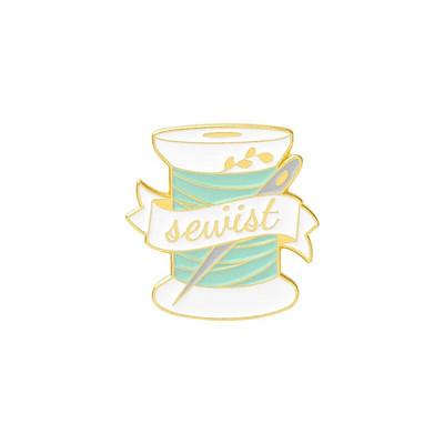 Multikas Loominguline Õmblusmasin Käärid Nõel Lõng Emailnõelad Armsad Sulamist Märk Lõbusad Aksessuaarid Naiste Ehted Kingitus lapsele